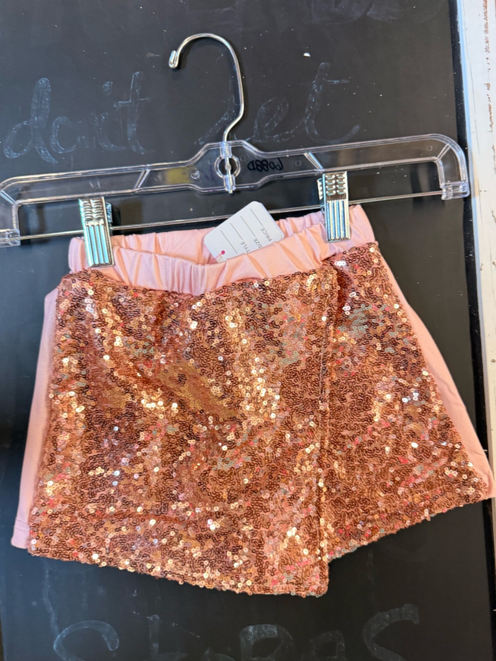 Pink Rose Gold Sequin Mini Skirt
